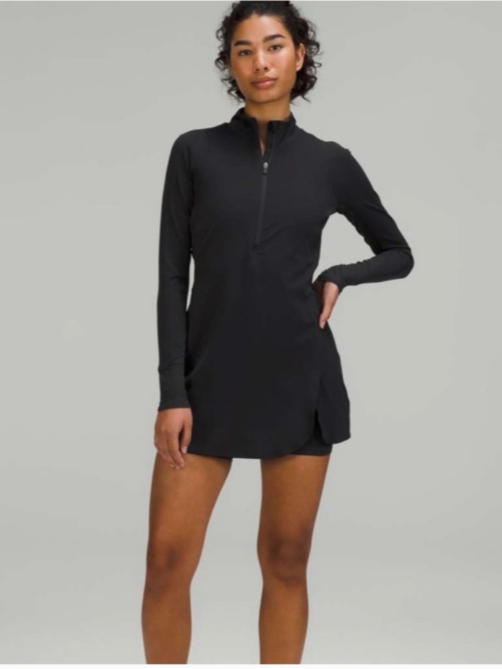 NWT Lululemon Nulux Long-Sleeve Tennis Dress Black